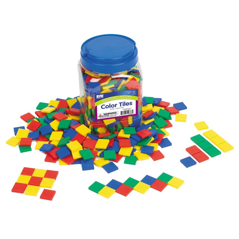 EAI Education Color Tiles: Plastic - Set of 400 in a Jar - Image 1