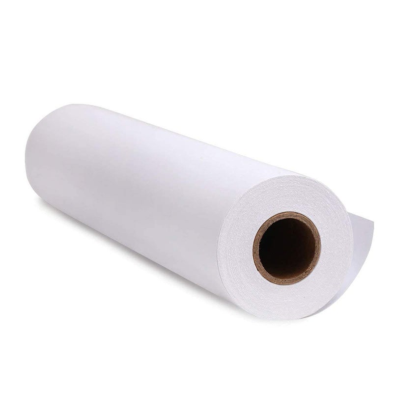 K K Industrial: White Kraft Paper Roll - 24 inch x 20 Meter 70 GSM - Recycled Paper Perfect for Gift Wrapping; Craft Packing Floor Covering; Painting Drawing Paper Roll for Kids Easel - Image 1