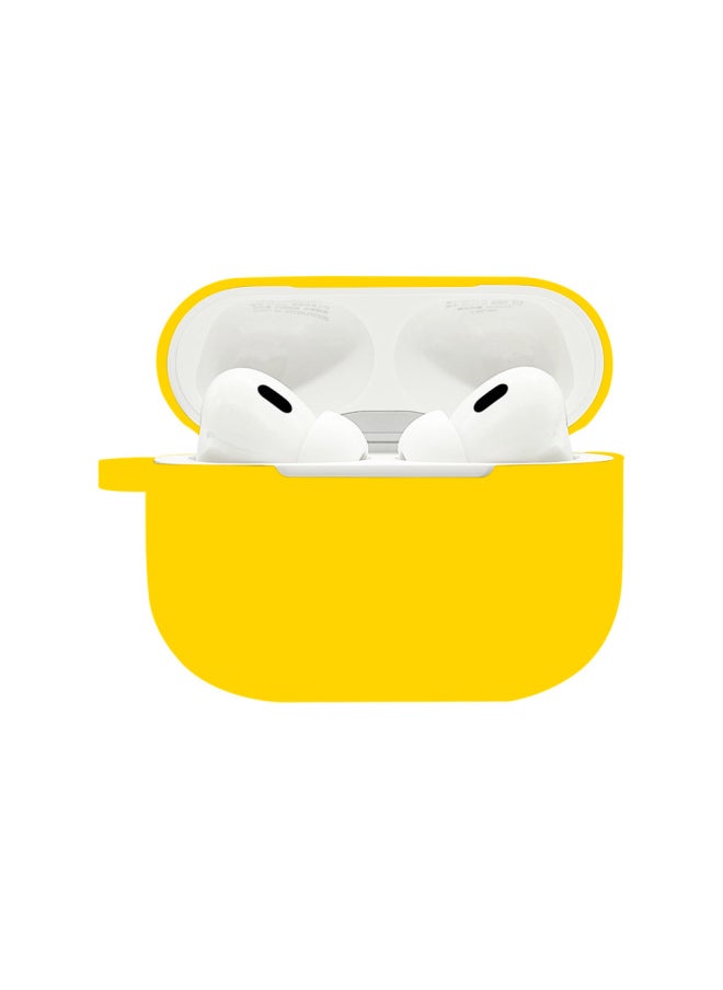 Generic - Suitable For Airpods Pro2 Protective Case Silicone Case Airpods4 Apple Wireless Bluetooth Headset Case-Color:Yellow (with Hanging Ears 1.2mm)-Applicable Models:Airpods4 Naked - Image 1