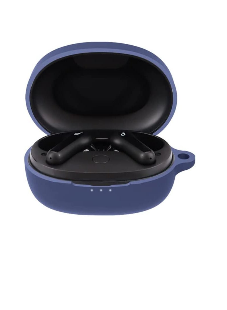 Qadir Silicone Case Cover for ANKER Soundcore LIFE P2 mini Wireless Earbuds, Protective Carrying Case Travel Bag, Fit Anker Soundcore LIFE P2 mini Wireless Earbuds (Blue)