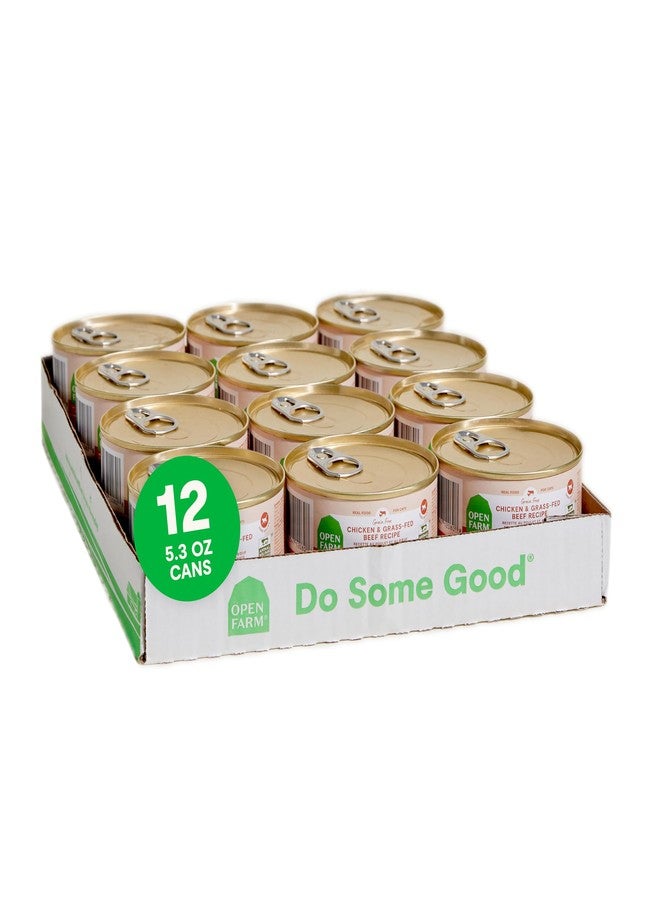 Open Farm طعام القطط المعلب من أوبن فارم، باتيه لتغذية كاملة ومتوازنة، طعام رطب للقطط خالٍ من الحبوب والبقوليات، بنكهة الدجاج ولحم البقر، علب وزن كل منها 5.3 أونصة (كرتونة من 12 علبة) - Image 1