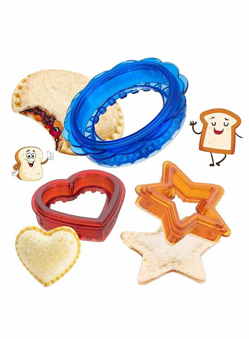 KASTWAVE Sandwich Cutter And Sealing Machine, 3 Sets Of Children'S Bento Sandwich Cutter Bento Box Non-Crusting Sandwich Maker, Star-Shaped Sandwich Scourer Mold For Boys And Girls - Image 1