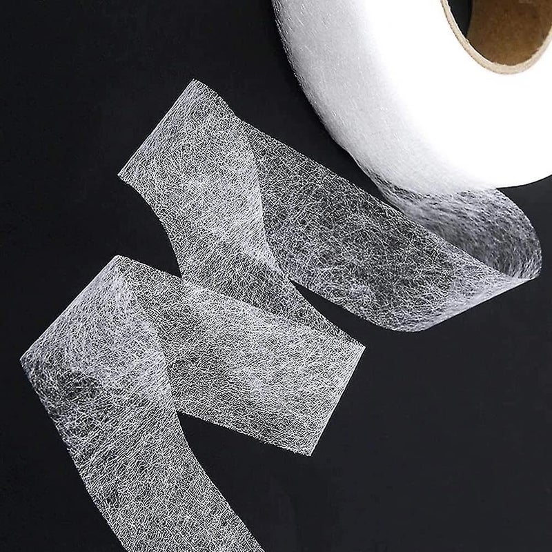 D-Fix Hem Tape Rivil Civil Fabric Fusing Tape Double Sided Adhesive Hem Tape Iron On Tape (White) Buckram Interfacing Interlining Fusible 100Yards Sewing Accessory Adhesive. - Image 2