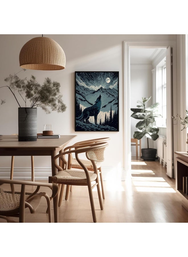 Poster Master Howling Wolf Poster - Moon Print - Mountain Art - Image 5