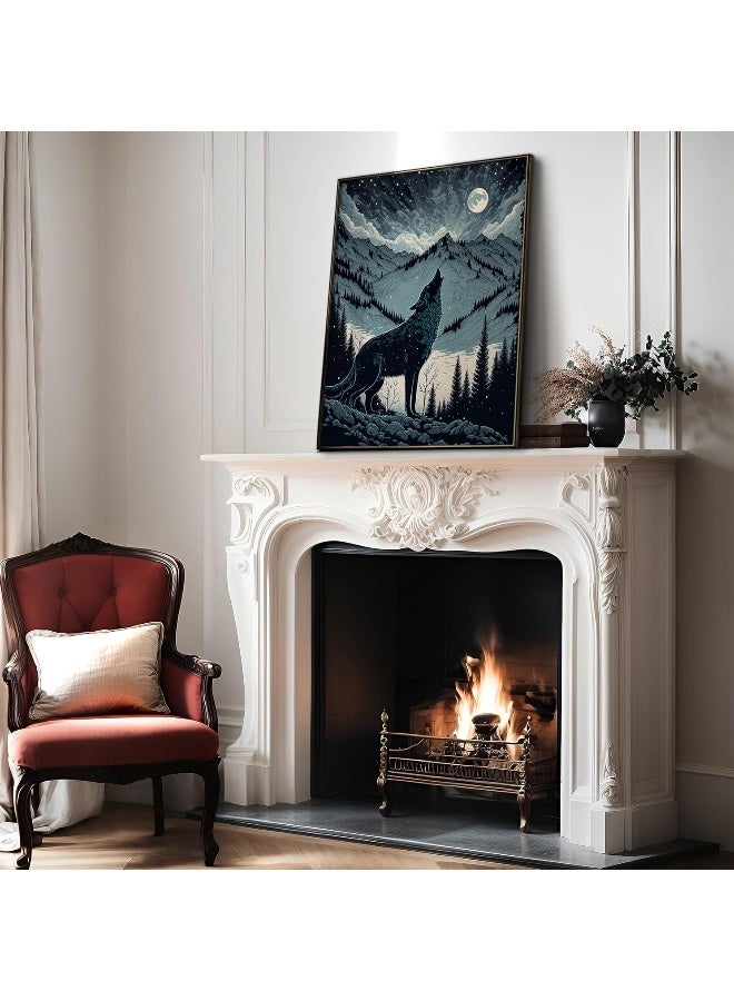Poster Master Howling Wolf Poster - Moon Print - Mountain Art - Image 4
