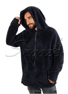 snooze Snooze Home Wear Jacket With Hodi, Dark blue  - Image 1
