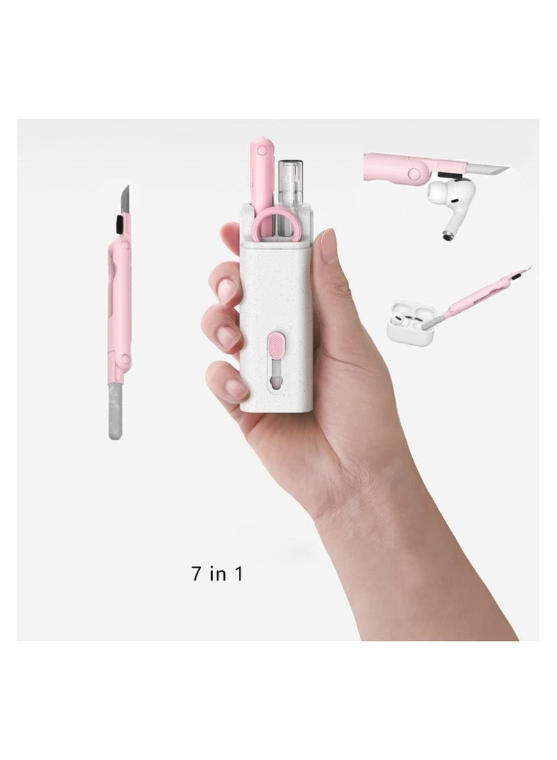 Bluetooth Earbuds Cleaning Pen, 7 in 1 Electronics Cleaner Kit, Laptop Screen Keyboard Earbud Cleaner Multifunctional Cleaning Brush Tool Key Remover for PC Monitor, Phone, Headphone (Blue) - Image 2