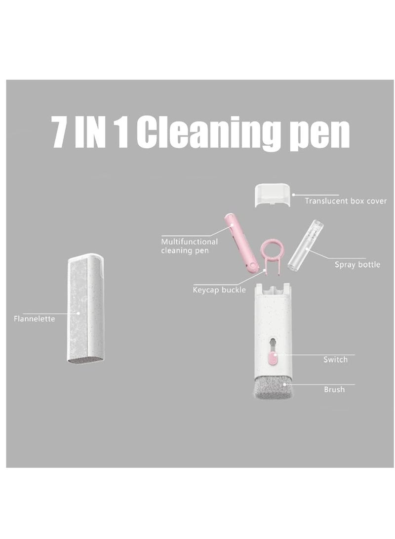 Bluetooth Earbuds Cleaning Pen, 7 in 1 Electronics Cleaner Kit, Laptop Screen Keyboard Earbud Cleaner Multifunctional Cleaning Brush Tool Key Remover for PC Monitor, Phone, Headphone (Blue) - Image 3