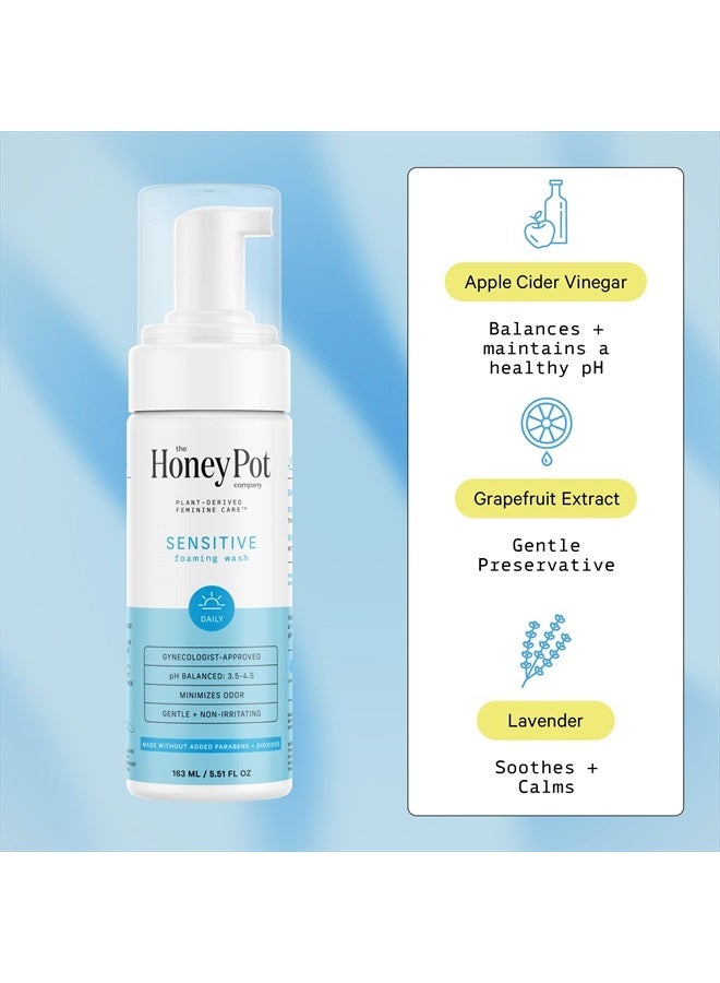 the Honey Pot company Sensitive Feminine Wash - Herbal Infused Natural Hygiene Wash for Sensitive Skin Types - PH Balanced Plant Based Feminine Products - 5.51 Fluid Oz. - Image 2
