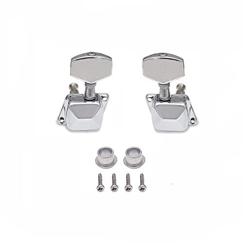 Mozart Tuning Pegs Silver for Acoustic Guitar – 1R+1L (2 PCS) Chrome Plated Machine Heads | Durable Metal Tuners Keys with Screws & Ferrules - Image 4