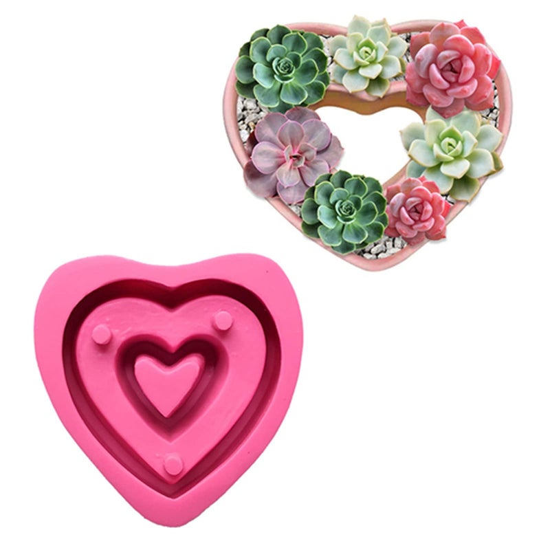 Silicone Concrete Flower Pots MoldsSilicone Planter Molds I Love U Design Succulent Plant Flowerpot Moulds Cement Clay Molds DIY Handcraft Decoration Tool