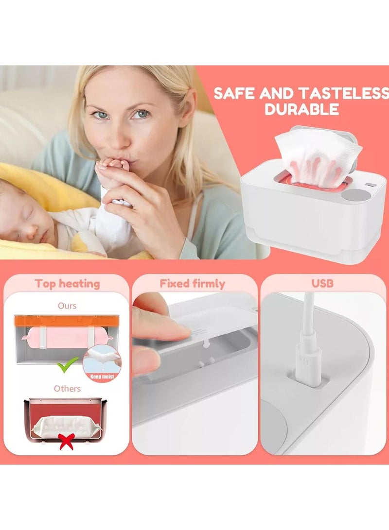 unikbebe Baby Wipe Warmer, USB Powered Wipe Warmer with Thermostat Temperature, Portable Wipe Warmer, Silent & Moisturizing, Heat Preservation for Baby Wipes, Tissues, Wet Wipes Dispenser for Travel and Home Use, White, Mechanical WITHOUT LED Display and Control Button - Image 2