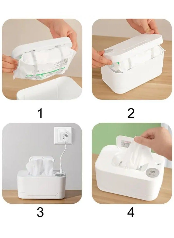 unikbebe Baby Wipe Warmer, USB Powered Wipe Warmer with Thermostat Temperature, Portable Wipe Warmer, Silent & Moisturizing, Heat Preservation for Baby Wipes, Tissues, Wet Wipes Dispenser for Travel and Home Use, White, Mechanical WITHOUT LED Display and Control Button - Image 3