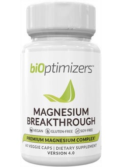 BiOptimizers Magnesium Breakthrough Supplement 4.0 - Has 7 Forms of Magnesium: Glycinate, Malate, Citrate, and More - Natural Sleep and Brain Supplement - 60 Capsules  - Image 1