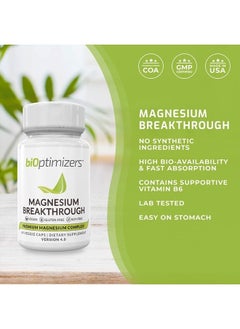 BiOptimizers Magnesium Breakthrough Supplement 4.0 - Has 7 Forms of Magnesium: Glycinate, Malate, Citrate, and More - Natural Sleep and Brain Supplement - 60 Capsules  - Image 2
