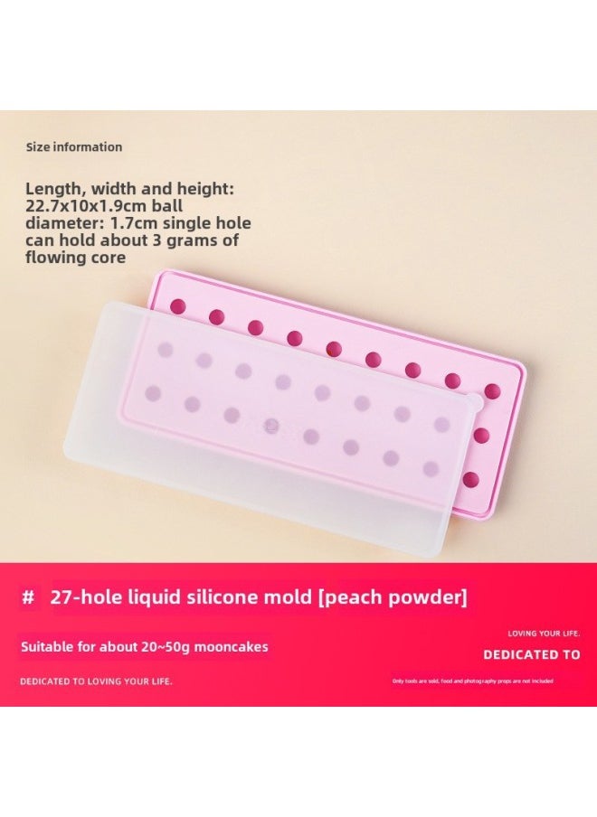 Generic - Silicone Milk Yellow Flow Heart Filling Moon Cake Mold Round Spherical Chocolate Yogurt Frozen Ice Cube Ice Tray Box Home Baking-Specifications:27 Holes 1.7cm About 3G (raspberry Powder) With Lid-Color:As Shown In The Figure - Image 1