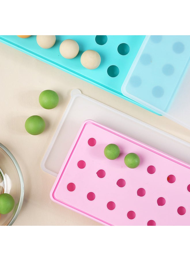 Generic - Silicone Milk Yellow Flow Heart Filling Moon Cake Mold Round Spherical Chocolate Yogurt Frozen Ice Cube Ice Tray Box Home Baking-Specifications:27 Holes 1.7cm About 3G (raspberry Powder) With Lid-Color:As Shown In The Figure - Image 1