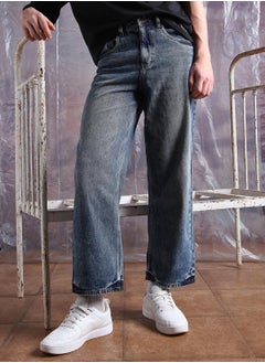 Hubberholme Men Pure Cotton Bootcut Light Fade Jeans  - Image 2