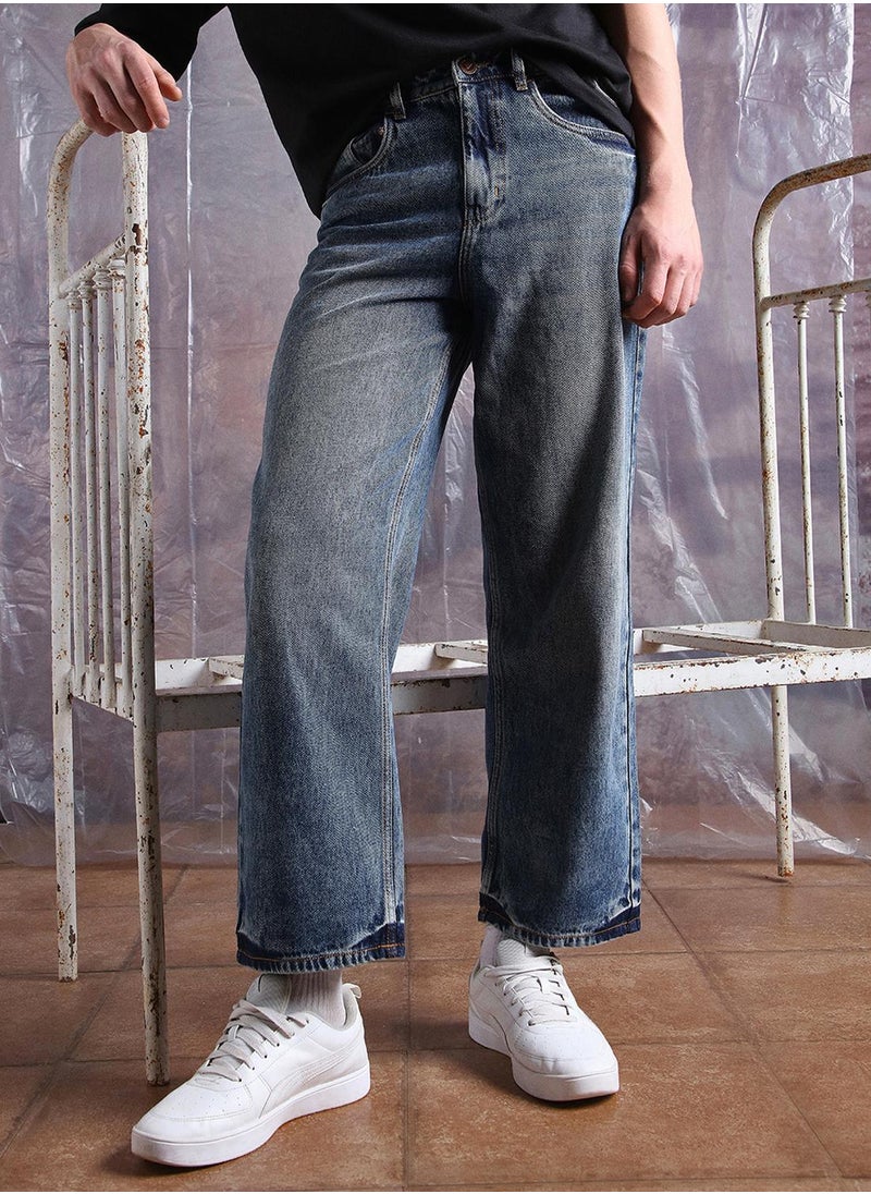 Hubberholme - Men Pure Cotton Bootcut Light Fade Jeans - Image 1