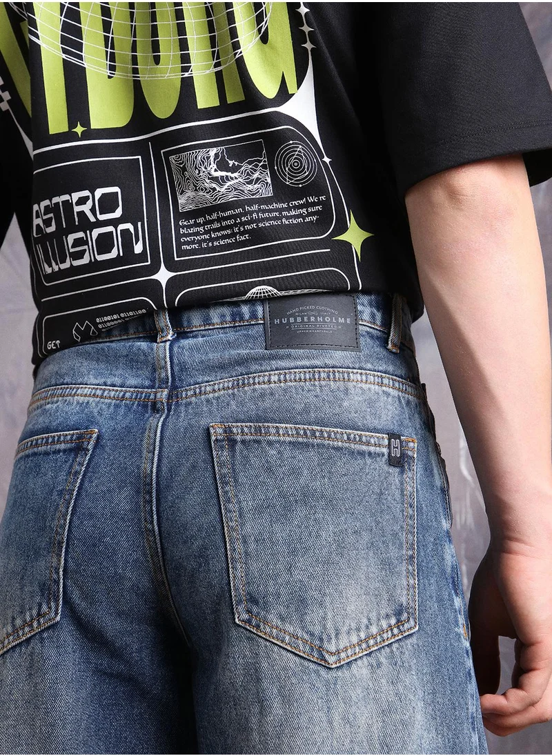Hubberholme Indigo Baggy Jeans Washed design crafted from 100% Cotton with Button closure.