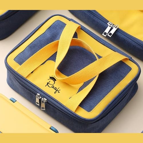Raafi Stainless Steel Lunch Box for Kid School,Insulated Bento Lunch Box with Tableware & Bag,1100ML 3 Compartment Divided Lunch Containers with Lids,Leakproof | BFA Free | Dishwasher Safe (Yellow) - Image 2