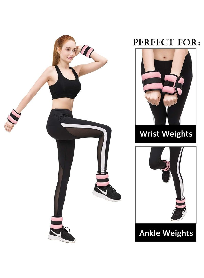 Ankle Weights Set, 2 PCS Adjustable Ankle Weights, 1kg Weighted Sandbag Wrist Weights Leg Weights, Strength Training Wrist Weights Sets for Gym, Running, Fitness Workout - Image 4