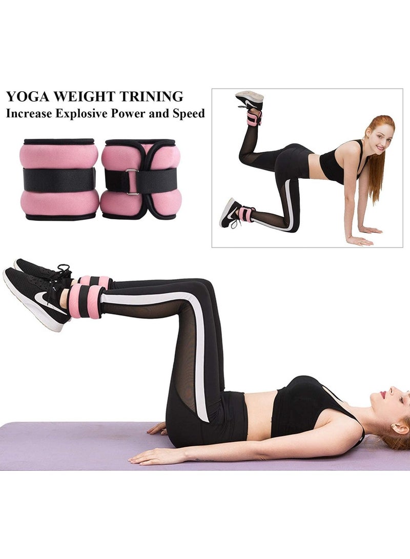 Ankle Weights Set, 2 PCS Adjustable Ankle Weights, 1kg Weighted Sandbag Wrist Weights Leg Weights, Strength Training Wrist Weights Sets for Gym, Running, Fitness Workout - Image 5