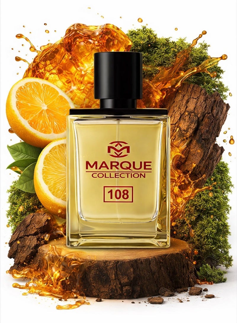 ماركيو كوليكشن Woody Perfume for Men – Marque Collection No. 108 | Long Lasting Perfume for Men with Citrus & Mossy Accords | 25ml - Image 1