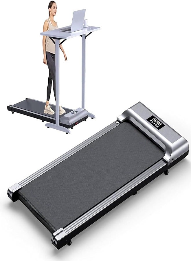 الحلم جهاز المشي المحمول 2 في 1 مع لوحة مشي وجهاز مشي مكتبي للاستخدام في المنزل والمكتب بسعة 242 رطلاً وجهاز مشي محمول 2 في 1 للمشي والركض مع جهاز تحكم عن بعد بشاشة LED باللون الرمادي - Image 1