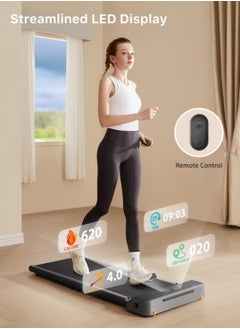 RUIYADA Walking Pad Treadmill Desk Treadmill for Home Office with 242lb Capacity 2 in 1 Portable Treadmill for Walking and Jogging Remote Control in LED Display Grey  - Image 3