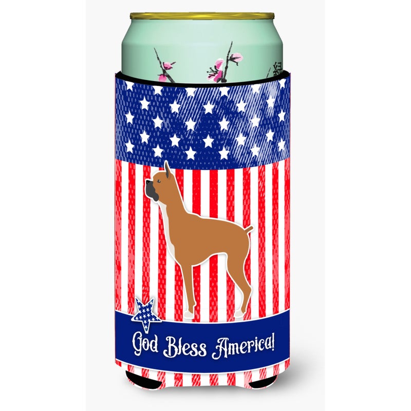Caroline's Treasures ""Caroline's Treasures USA Patriotic Boxer Beverage Insulator Hugger  Tall Boy  Multicolor""