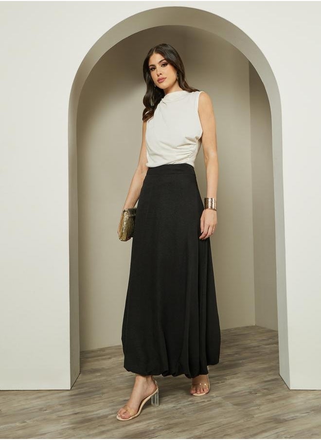 Styli - maxi length baloon skirt with side seam conceal zipper - Image 1
