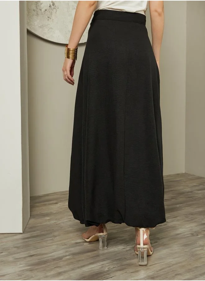 ستايلي maxi length baloon skirt with side seam conceal zipper