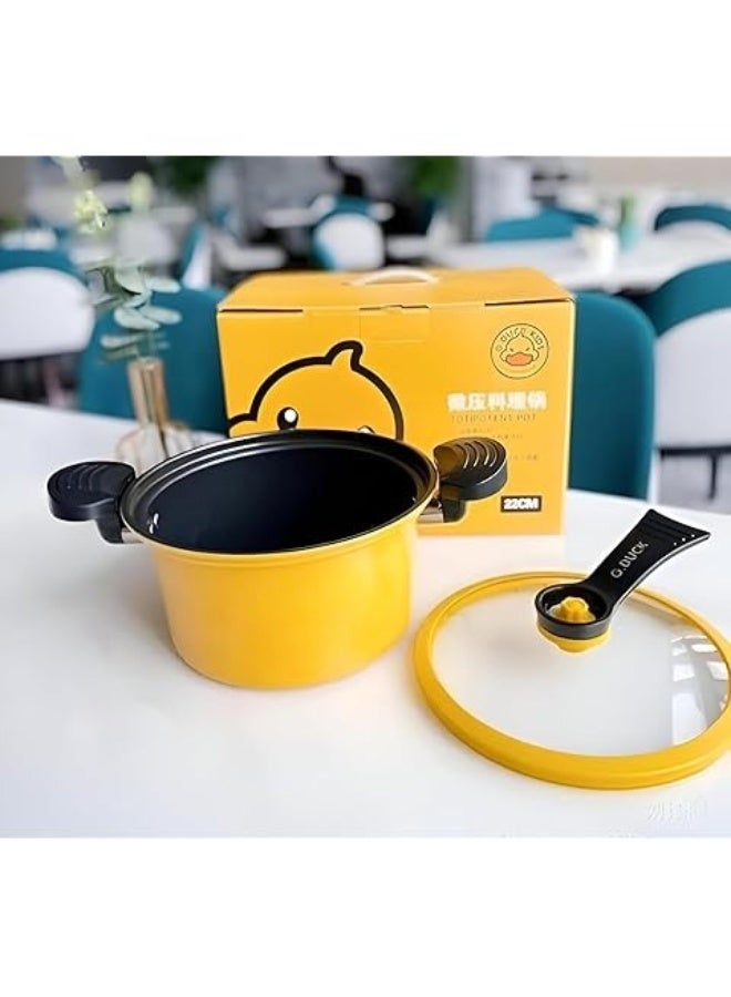 CGS Yellow Duck 22cm Mini Iron Pressure Cooker with Lid - Image 3