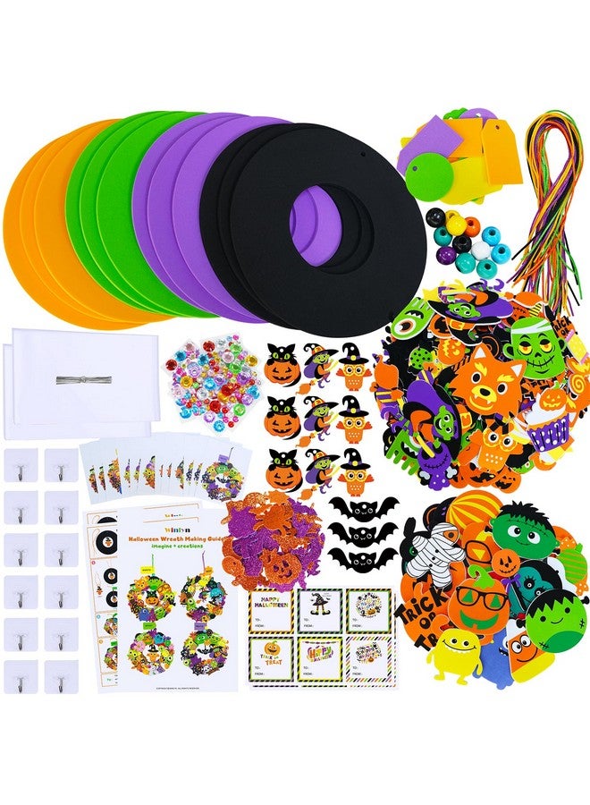 Winlyn 12-Pack Fall Crafts DIY Wreath Ornaments Decorations Art Sets with Foam Stickers - Halloween & Holiday Festive Projects for Kids & Classroom Activities - Image 5