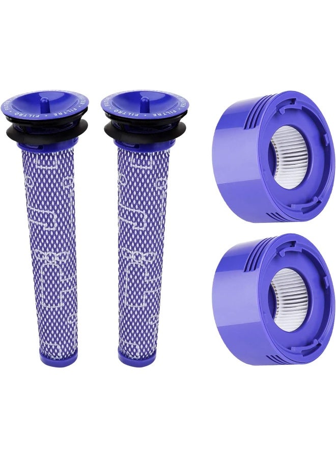Hechuang Hechuang Filters kit for Dyson V7, V8 Animal And Absolute Cordless Vacuum, 2 Pack Replacement Parts (DY-96566101) and 2 Pack Post- Filter (DY-96747801) - Image 1