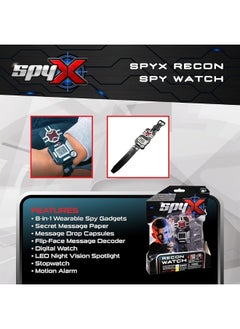 SpyX SpyX / Spy Recon Watch. 8-Function Spy Toy Watch: Led Spot Light, Stopwatch, Alarm, Decoder, Secret Message Paper & Capsules, and Motion Alarm. Perfect Addition for Your spy Gear Collection!  - Image 1