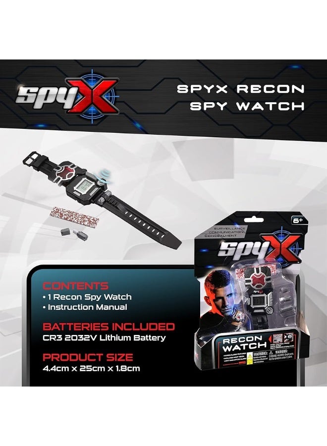 SpyX / Spy Recon Watch. 8-Function Spy Toy Watch: Led Spot Light, Stopwatch, Alarm, Decoder, Secret Message Paper & Capsules, and Motion Alarm. Perfect Addition for Your spy Gear Collection! - Image 3