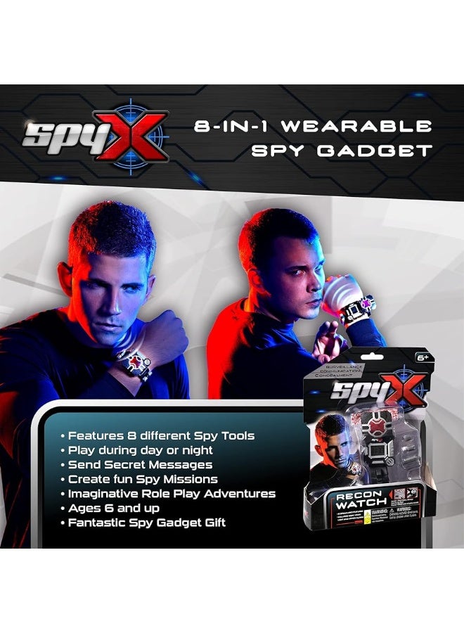 SpyX / Spy Recon Watch. 8-Function Spy Toy Watch: Led Spot Light, Stopwatch, Alarm, Decoder, Secret Message Paper & Capsules, and Motion Alarm. Perfect Addition for Your spy Gear Collection! - Image 4