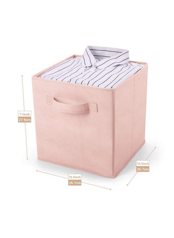 MaidMAX Fabric Storage Bins, Cloth Cube Storage Bins for Home Bedroom Closet Drawers Organizer, Foldable, Pink, 10.5×11 inches, Set of 6 - Image 4