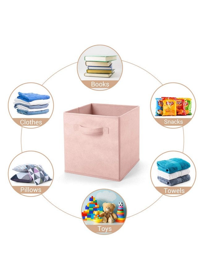 MaidMAX Fabric Storage Bins, Cloth Cube Storage Bins for Home Bedroom Closet Drawers Organizer, Foldable, Pink, 10.5×11 inches, Set of 6 - Image 3