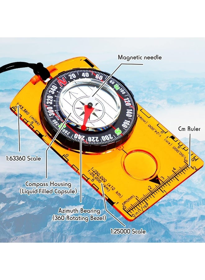 Kingdder Orienteering Compass Hiking Compass Outdoor Navigation Survival Compass Waterproof Map Reading Backpacking Compass Kids Camping Gear for Boy Scout Women Men Gifts, 4 Colors (12 Pieces) - Image 1