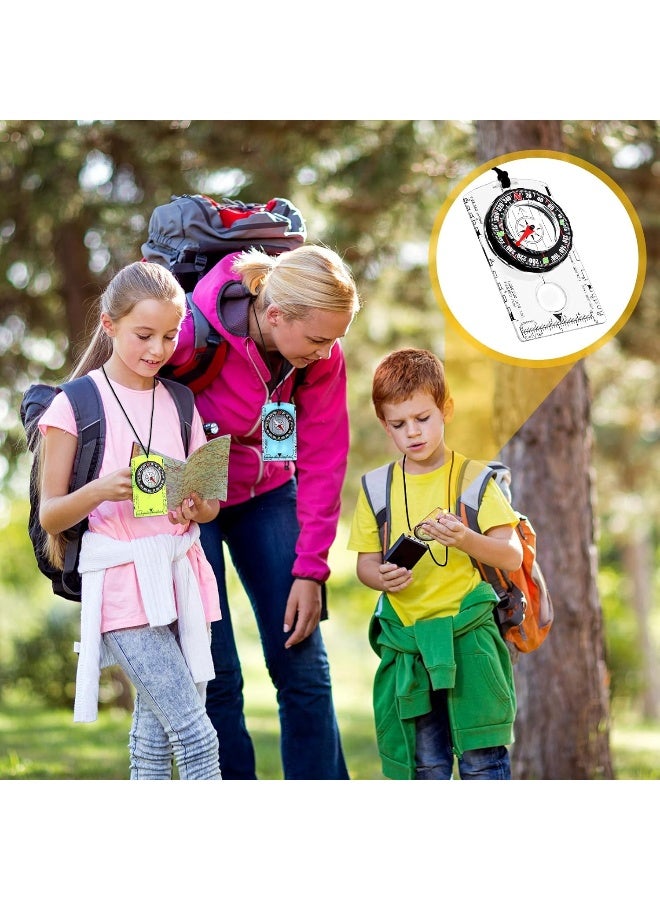 Kingdder Orienteering Compass Hiking Compass Outdoor Navigation Survival Compass Waterproof Map Reading Backpacking Compass Kids Camping Gear for Boy Scout Women Men Gifts, 4 Colors (12 Pieces) - Image 4