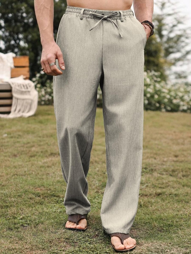 JVX Men Trouser || Lilen Trouser for Men || Lilen Pant (TROUSER-08) (in, Numeric, 34, Khakhi) - Image 3
