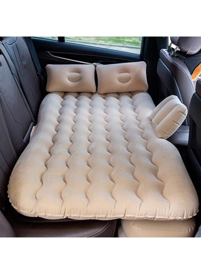 Generic Car Inflatable Bed Flocking Fabric Portable And Easy To Use Back Seat Mattress with Pump And Pillows for Children for Sleep Rest Travel Camping with Air Pump  - Image 1