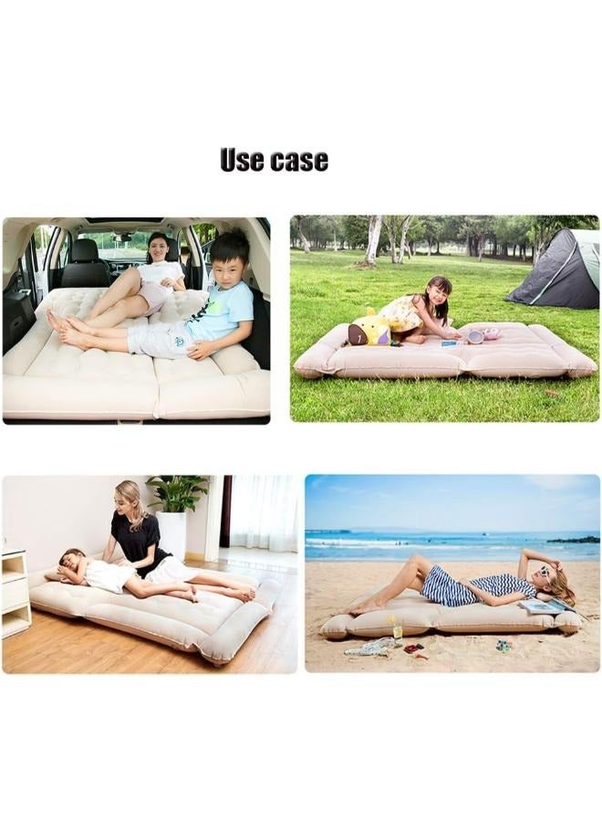 Generic Car Inflatable Bed Flocking Fabric Portable And Easy To Use Back Seat Mattress with Pump And Pillows for Children for Sleep Rest Travel Camping with Air Pump  - Image 3