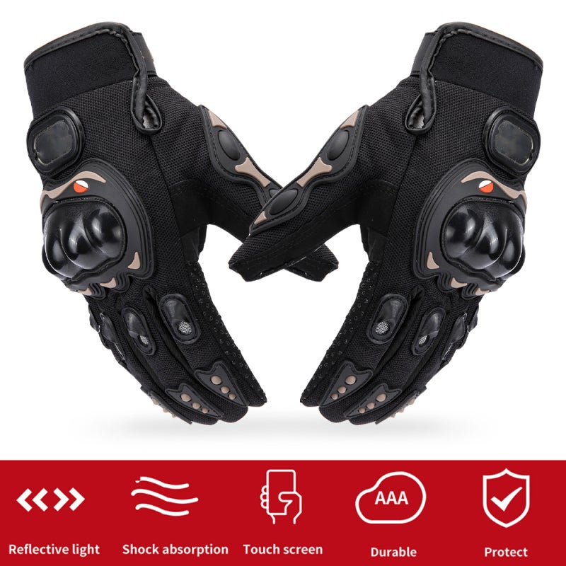 Men’s Motorcycle Gloves Full Finger Motorbike for Climbing Hiking Cycling Rubber Outdoor Slow Earthquake Non-slip Glove Mountain Breathable M-XXL - Image 2
