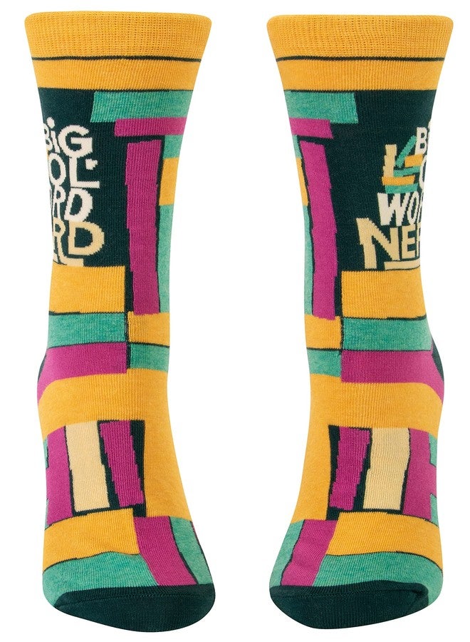 Blue Q big ol word nerd woman's crew socks - Image 2