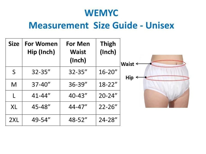 Wemyc Adult Pull-On Pants Waterproof Incontinence Brief- Unisex - Soft, Noiseless I Swim Brief I Bedwetting Brief I Overpants (S) - Image 2