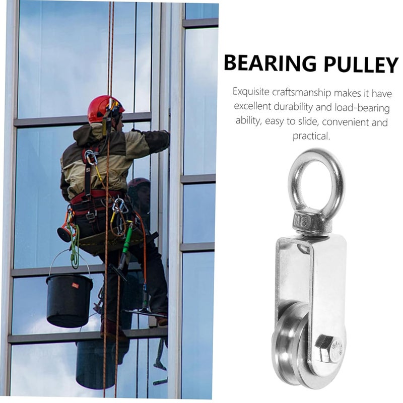 Heavy Duty Stainless Steel Wire Rope Pulley Block 2Pcs Smooth Bearing for Lifting - Image 5